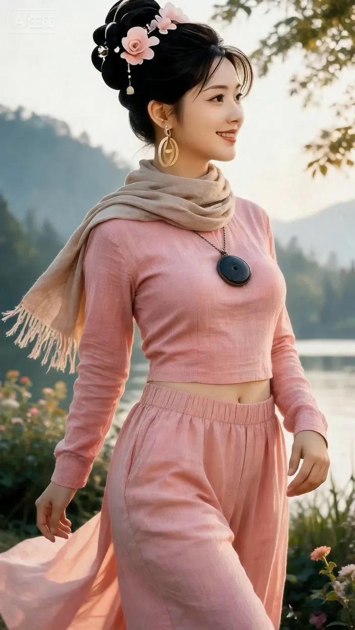 七绝●秋色宜人/古韵   

树叶微黄正入秋，
湖光倒影显温柔。
风轻气爽穿长袖