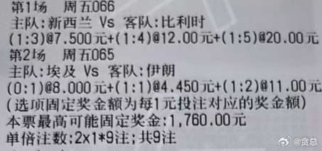 贪总足球：2串：066 世界杯 新西兰vs比利时065 世界杯 埃及vs伊朗 