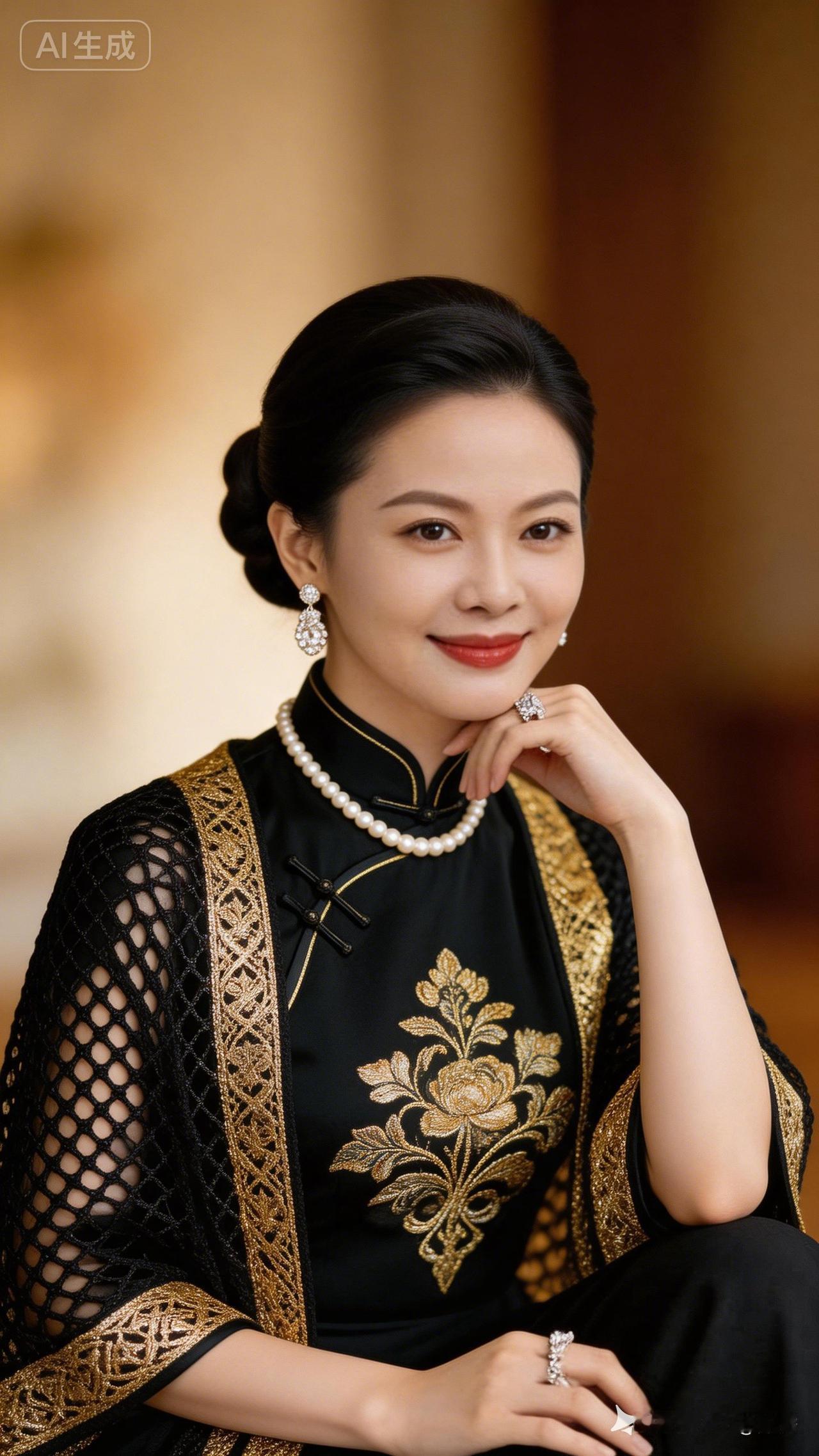 优雅黑金旗袍，尽显东方韵味！