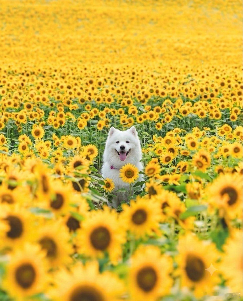 向日葵田和萨摩耶🌻 