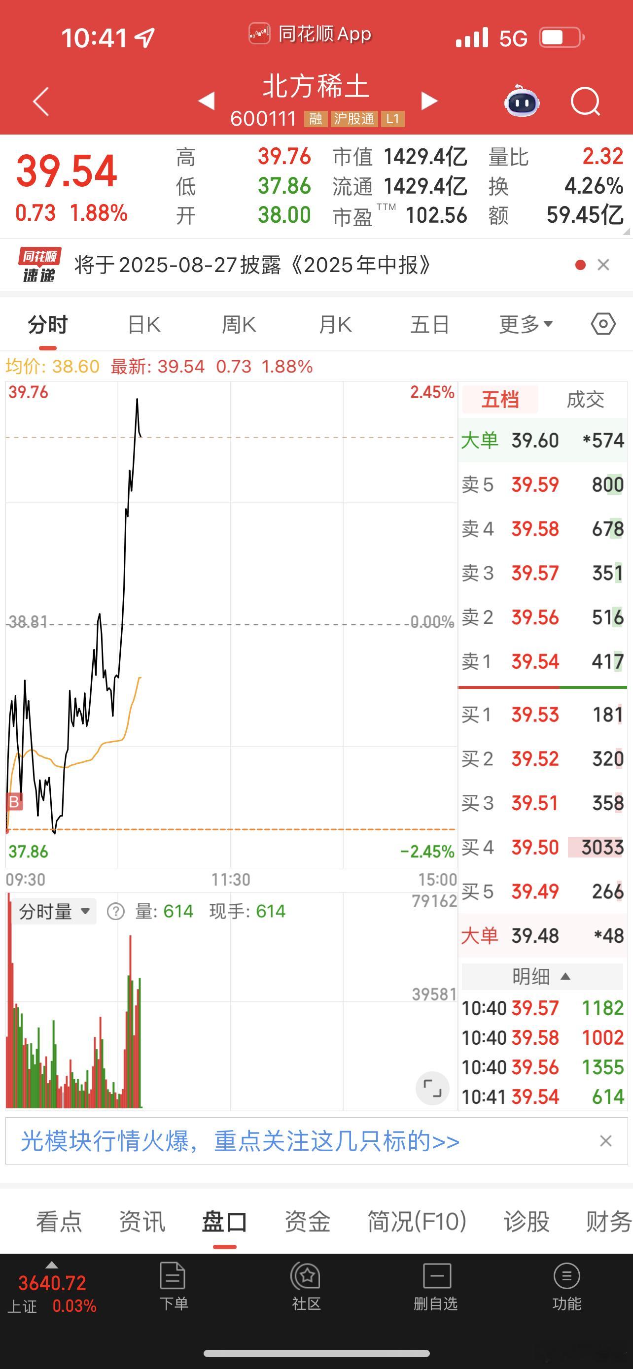 北方稀土是中军兼龙头 ​​​