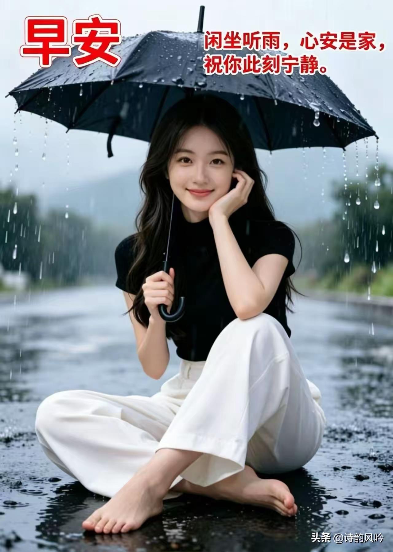 雨中静坐，心静如水，早安世界。