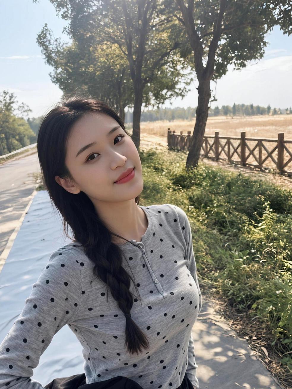 阳光洒在树影间，微风轻拂发梢，春日的穿搭就像一首轻快的诗。简单的图案，舒适的材质