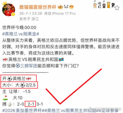 实力不容小觑✅美加墨世界杯1/16决赛，英格兰￼2-1民主刚果。世界杯射手榜更新