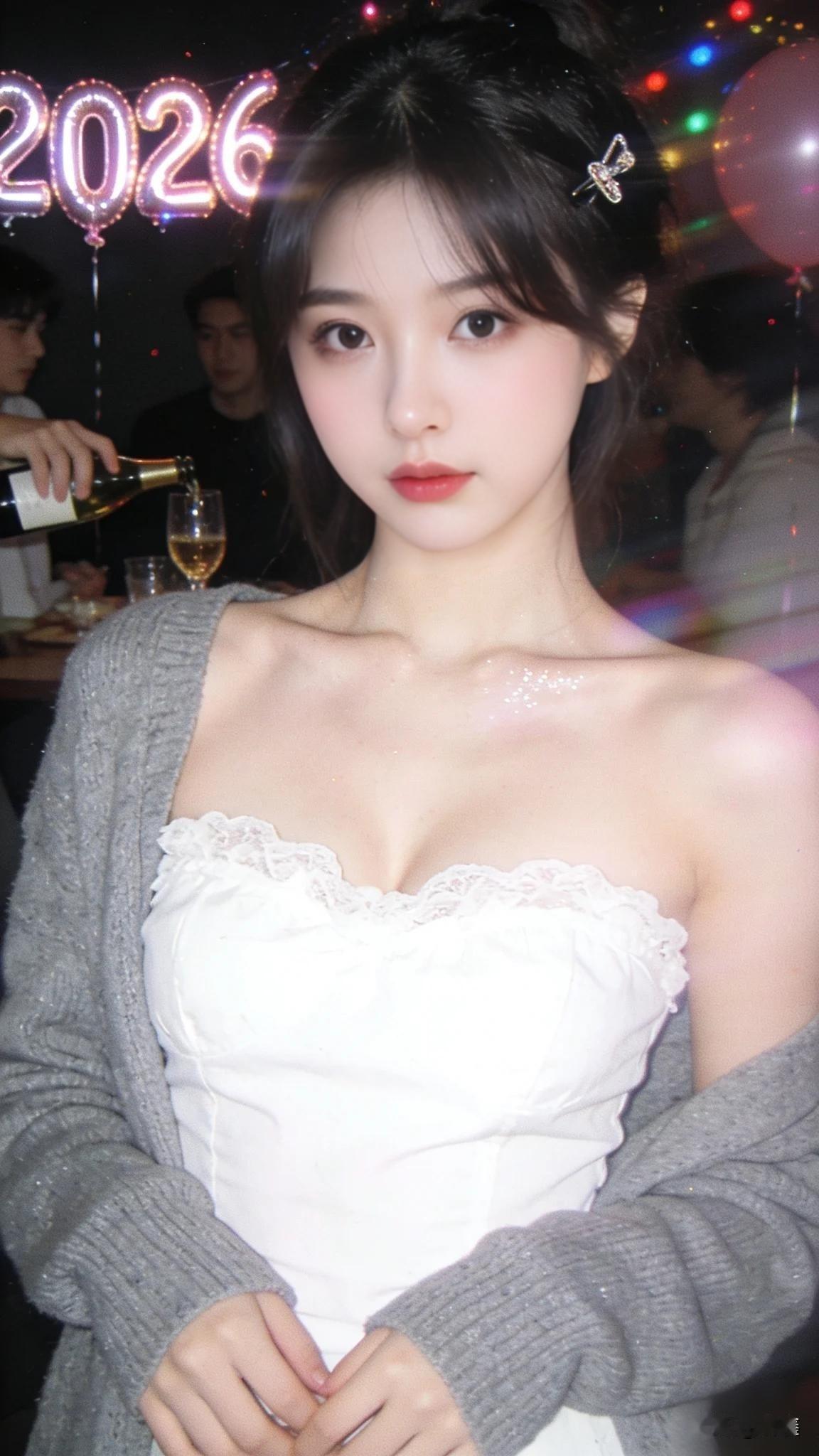 2026派对之夜，闪耀的灯光与美酒相伴，期待新的一年！