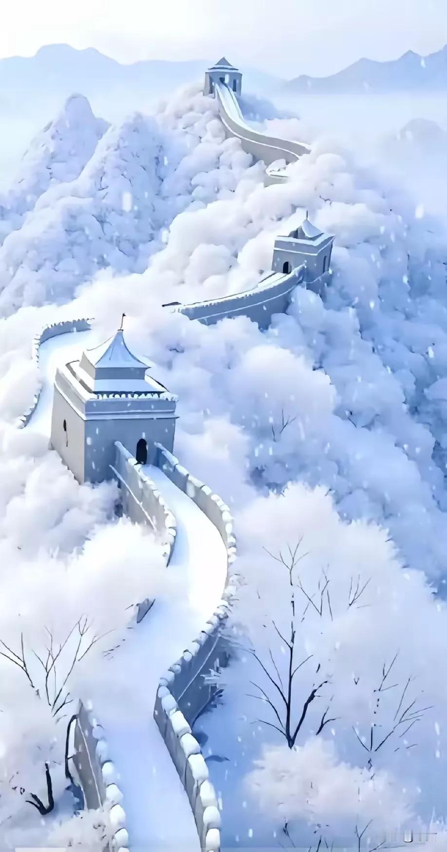 💫💫❄️❄️❄️❄️❄️长城雪景雾凇❄️❄️❄️美极了❄️❄️