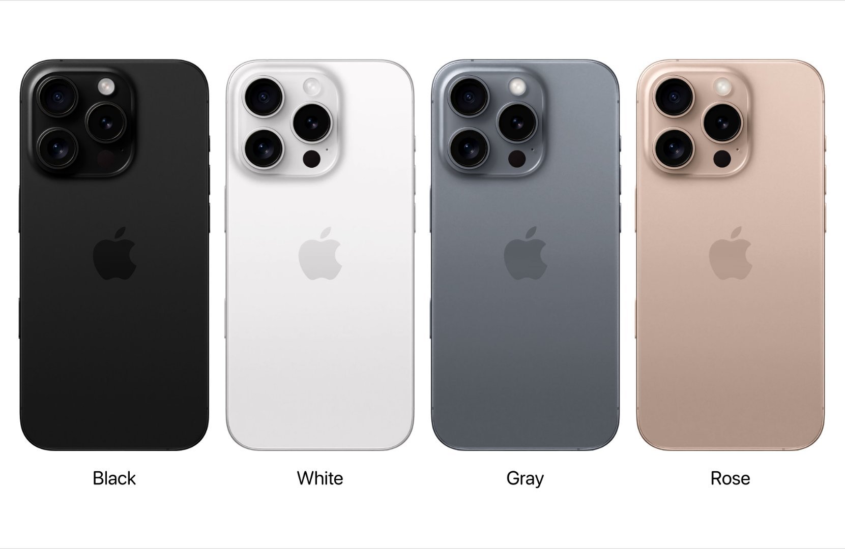 据传iPhone16 Pro系列将有四种新颜色可供选择，黑白灰金，你准备买哪种颜