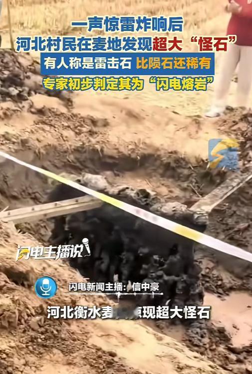 “太邪乎了！”河北衡水，6月12日傍晚一场强雷雨刚过，一村民就发现自家麦田里凭空