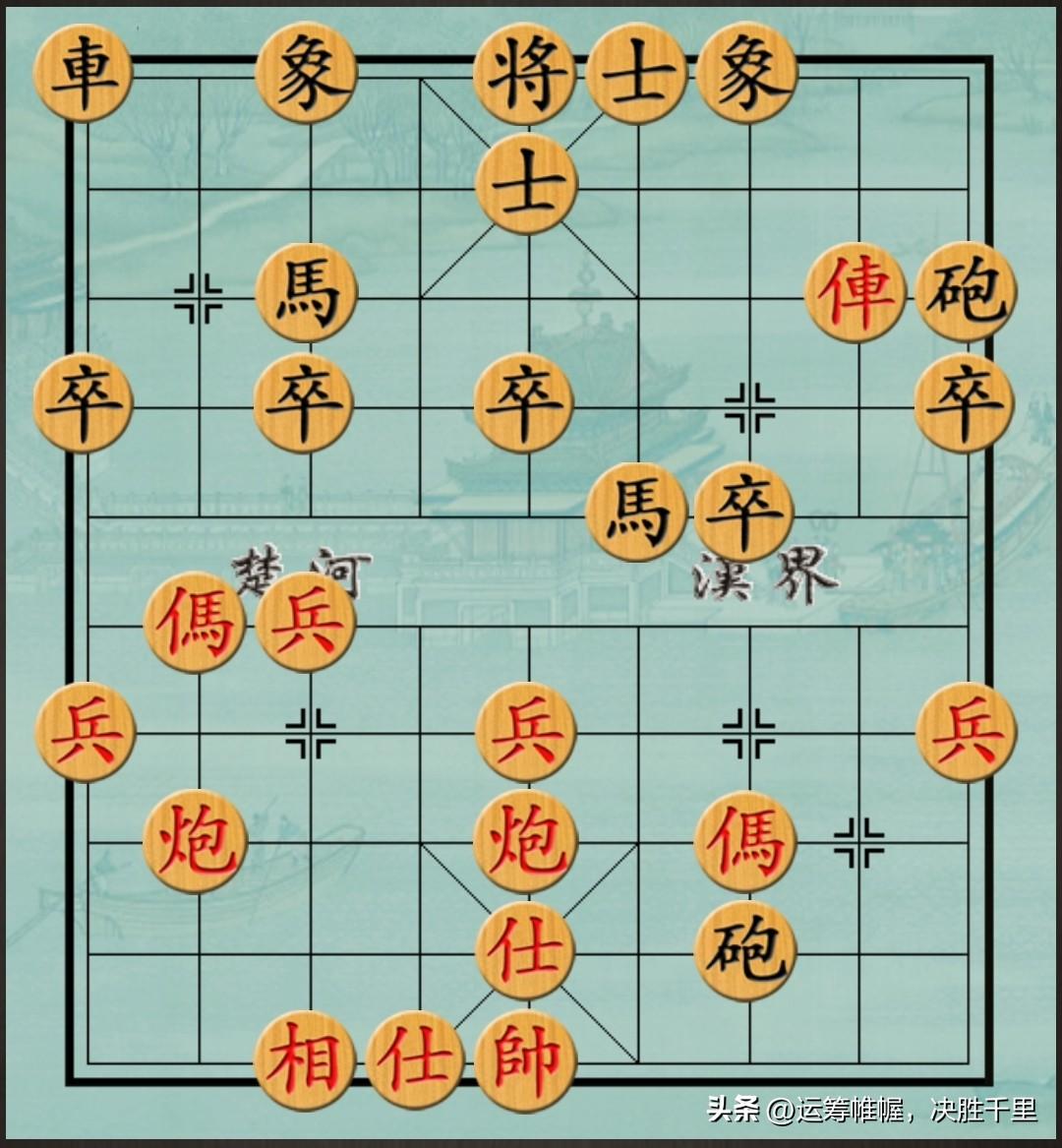 图为南方棋院林益生对吉林李轩在全国象棋团体赛上弈完15个回合后的形势。现轮红方走