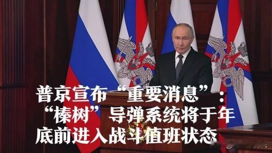 普京宣布“榛树”导弹系统年底前投入战斗值班

   据外媒综合俄罗斯《共青团真理