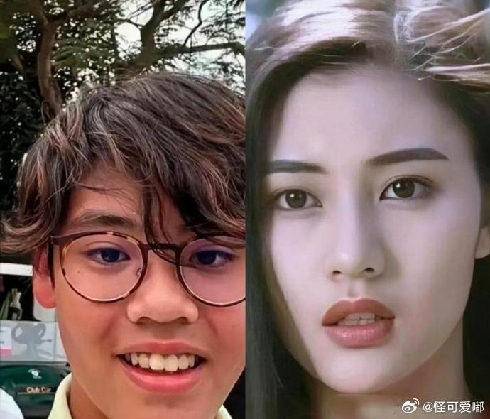 不相信一代美女李嘉欣会生出这样的瓜娃子……直道看见孩儿他爸…… ​ ​​​