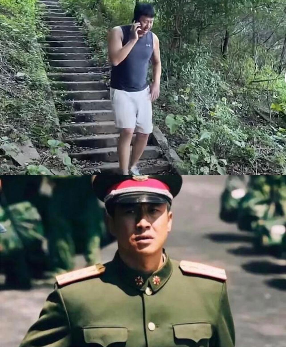 想当年七连长这身军装穿得多板正，
精刮利落得很，
如今虎背熊腰的张国强怕是再也穿