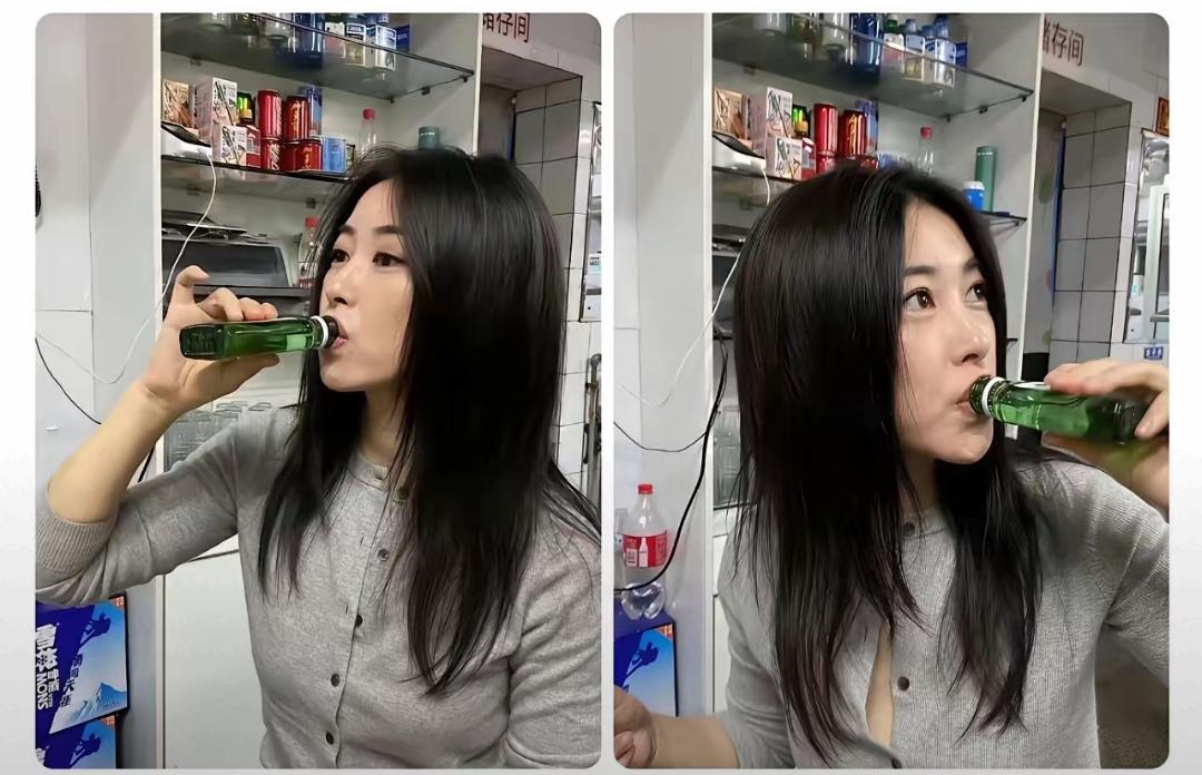 现在像她这样漂亮又接地气的女明星不多了，怪不得大家都喜欢她，这二锅头一口闷！