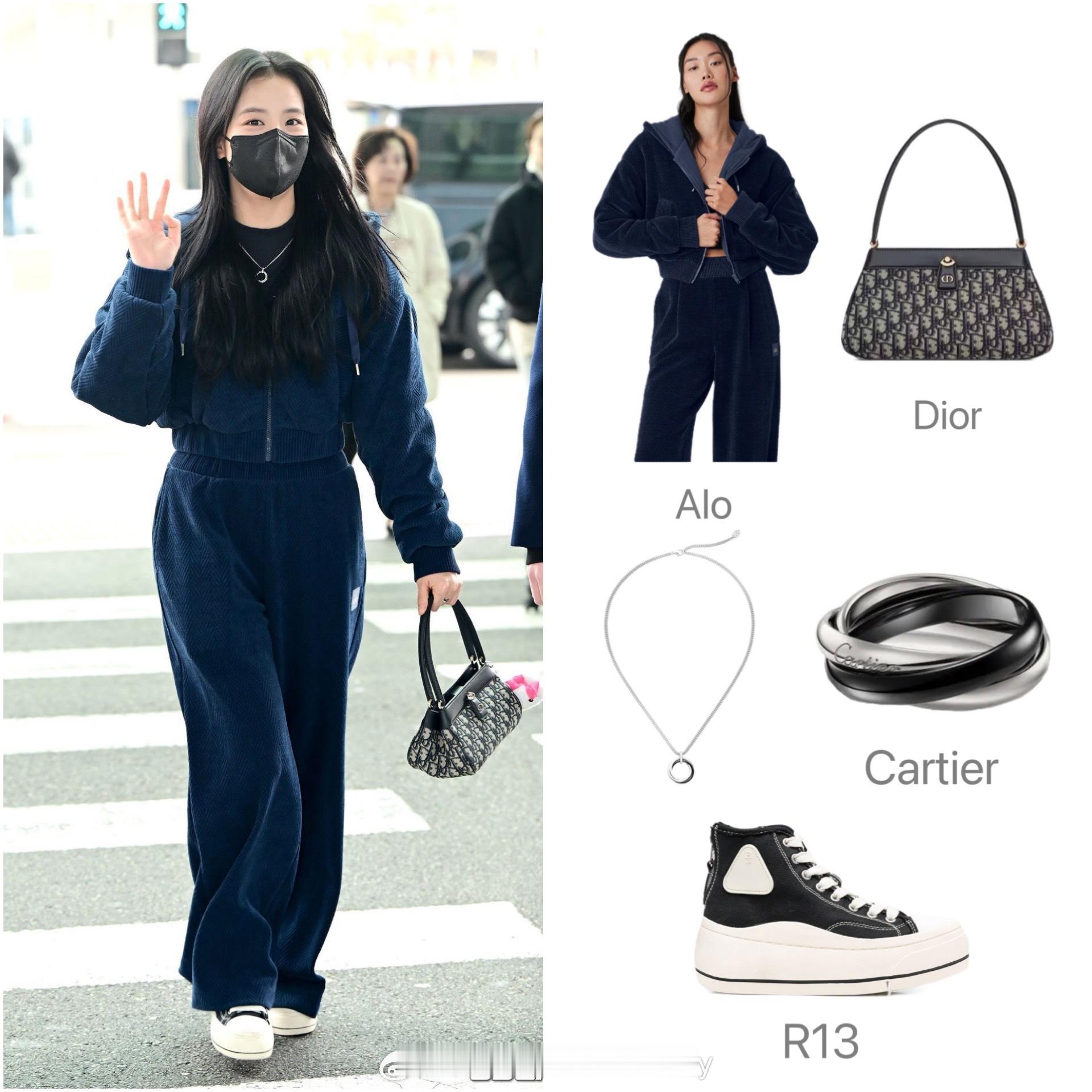 Jisoo金智秀昨日现身机场，一身休闲装扮舒服大方～ ​​​