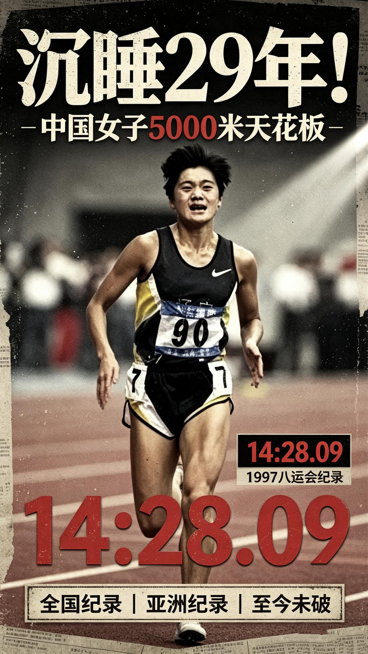 沉睡29年！中国女子5000米的天花板至今没人打破！
 
1997年八运会，20