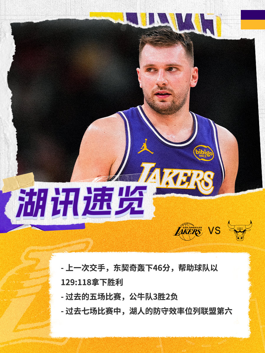 「湖讯速览」公牛vs湖人 湖人国度