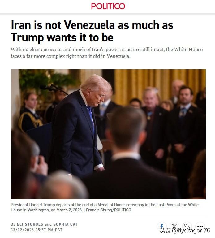 🇺🇸🇮🇷西方媒体承认对伊朗的打击效果有限。

据Politico报道，尽