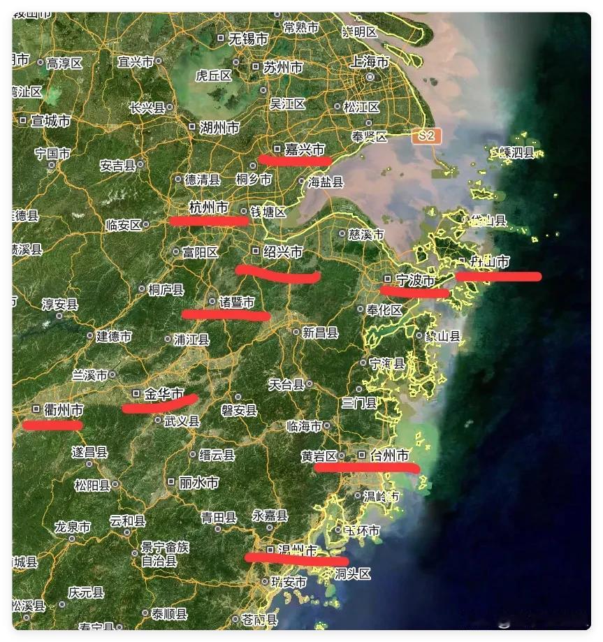 从杭嘉湖到甬舟义，一张图看懂浙江不搞单中心原因！
很多人一直想不通，浙江明明有个
