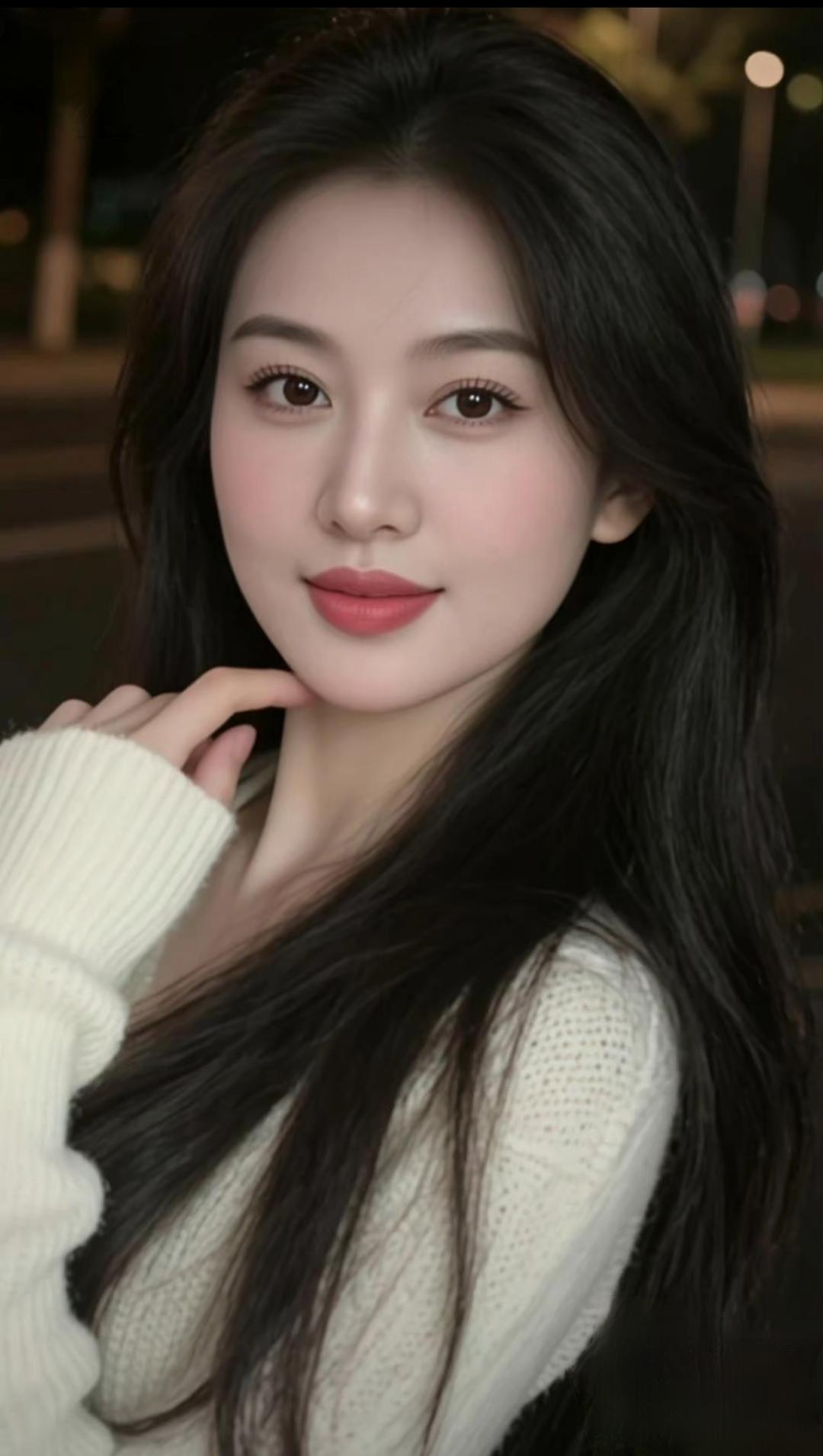 夜晚的温柔，就藏在白皙肌肤与红唇的完美结合里。在柔和暗调中，那白皙透亮的肌肤，仿