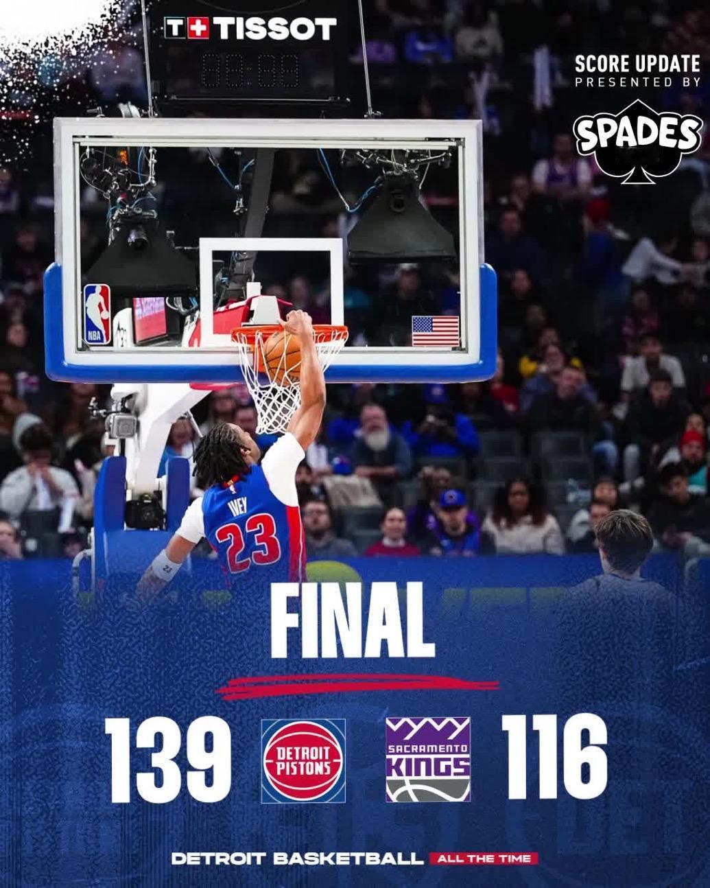 1月26日NBA常规赛战报（8场）

国王116-139活塞
掘金-灰熊  延期