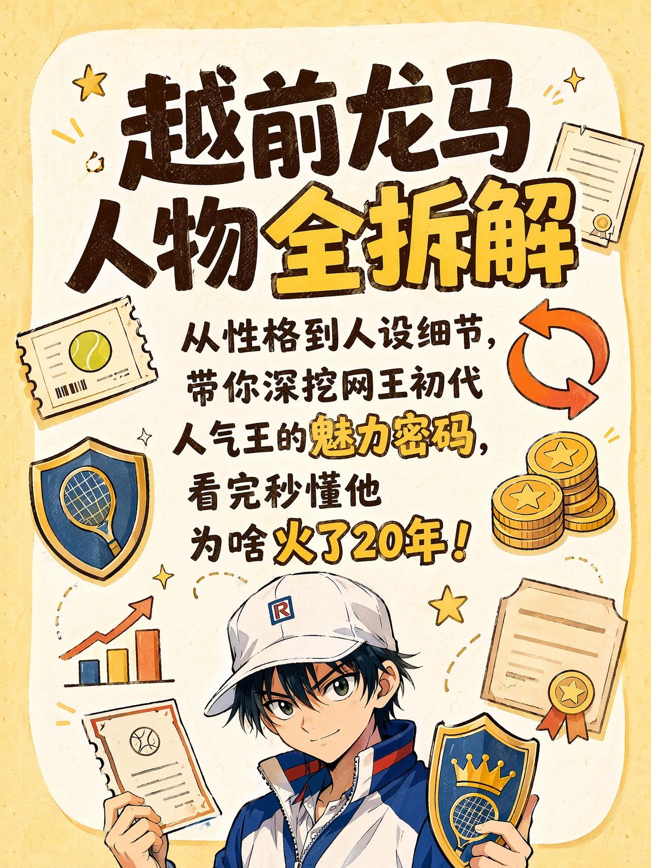 🎾越前龙马人物分析｜网王拽系少年天花板
🤓深挖网王初代人气王的魅力核心，拆解