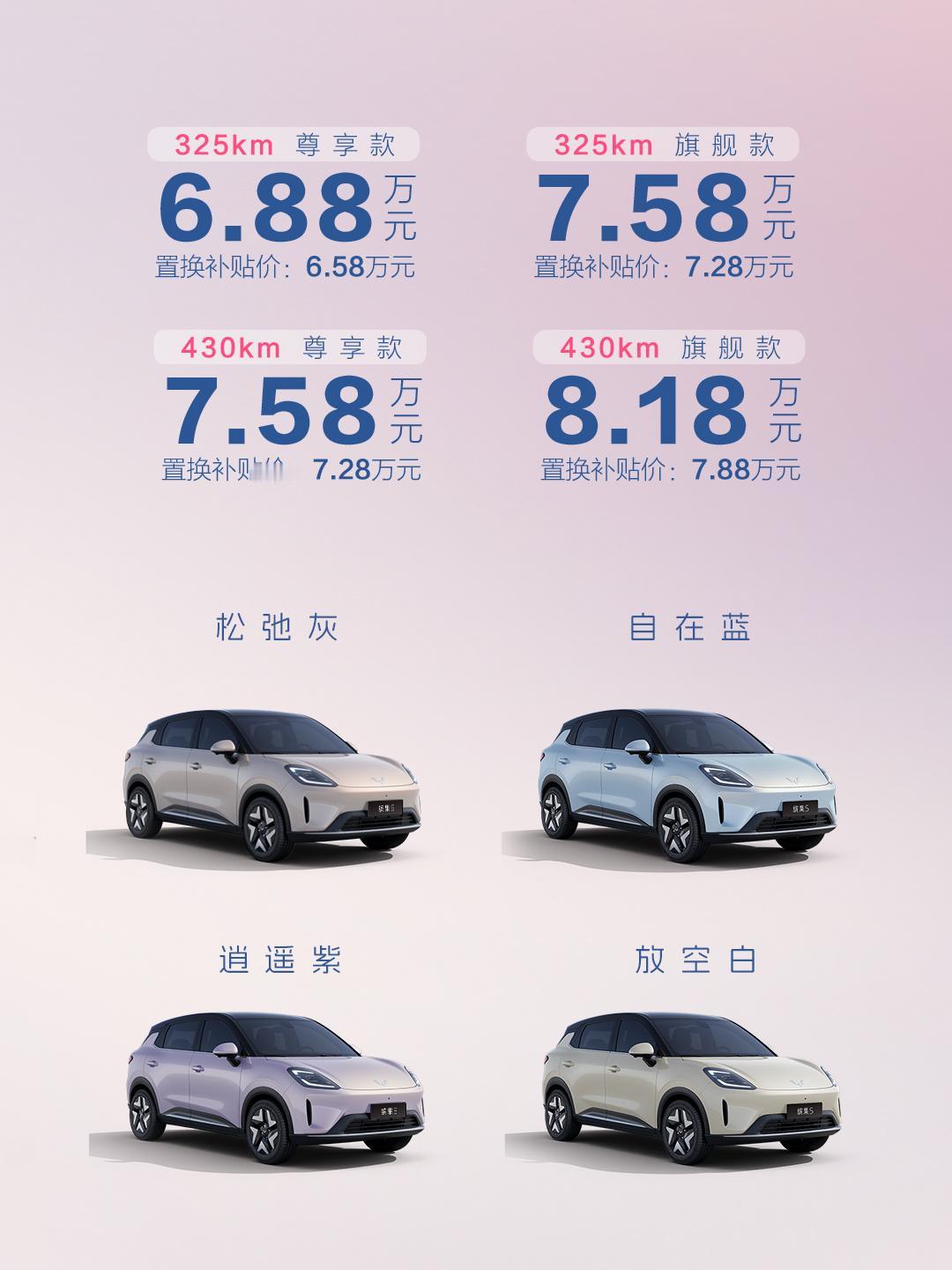 预售6.88万起，全新五菱缤果S来了。
五菱的车还是主打实用实在的配置升级
这车