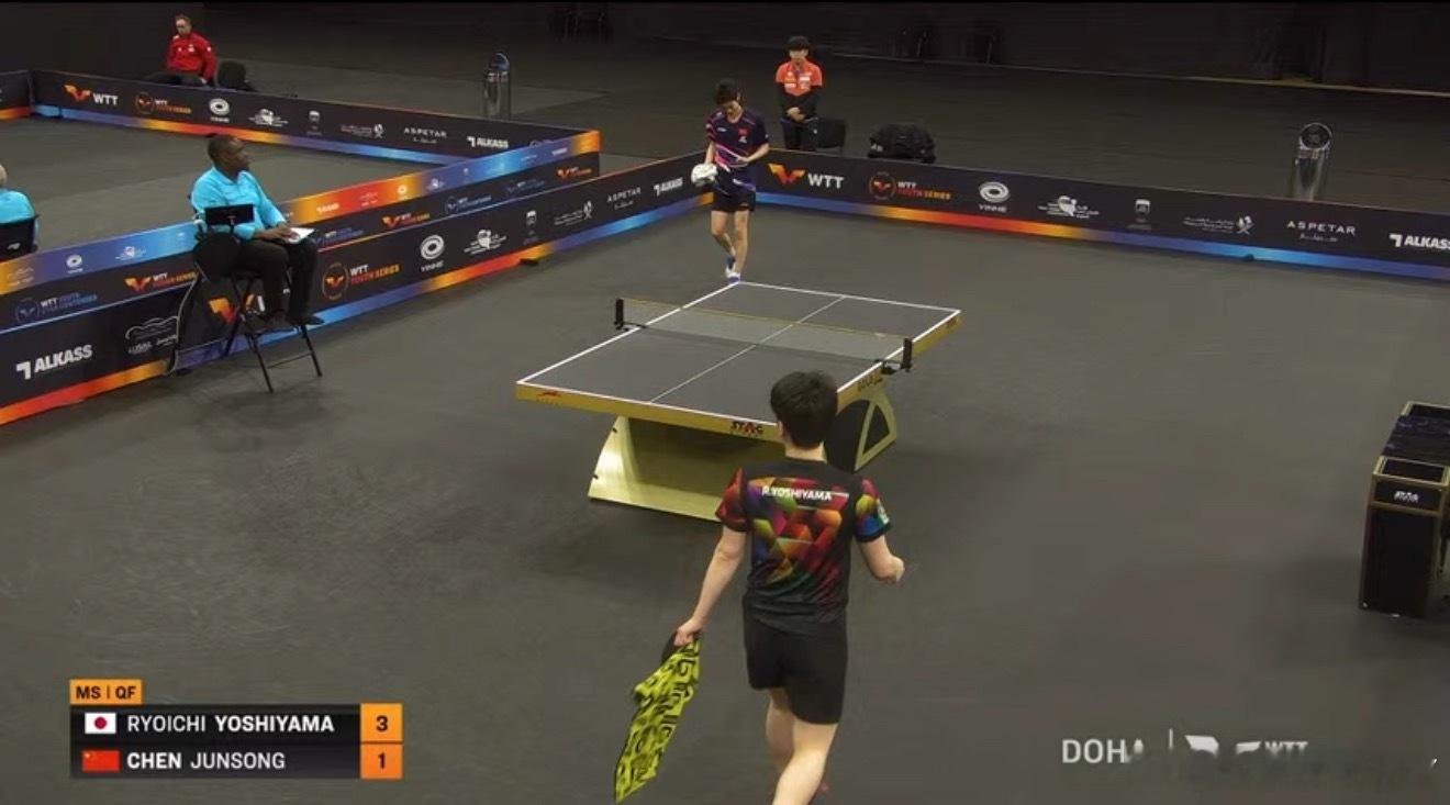 2026wtt多哈支线赛男子单打8-4陈俊菘1-3吉山僚一（7-11 5-11 