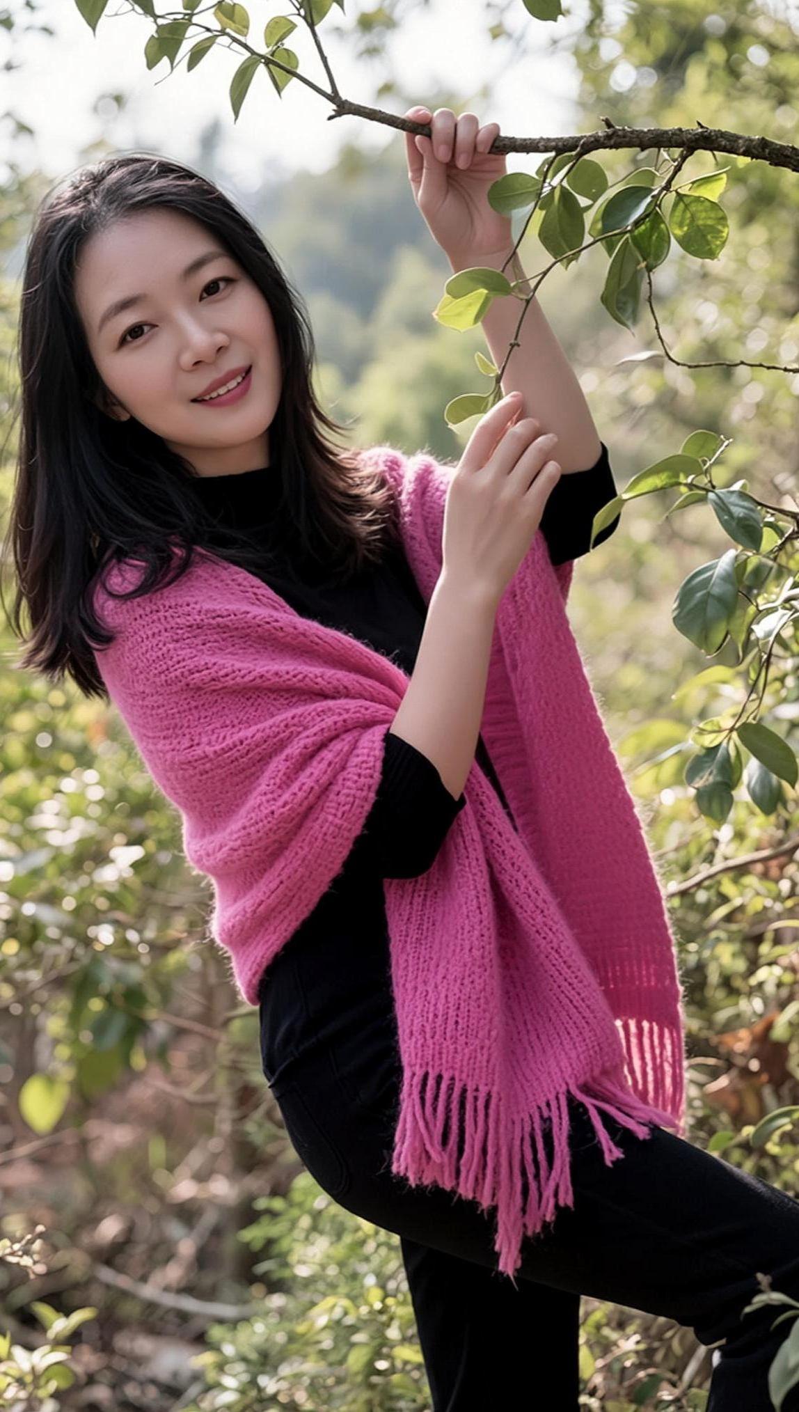 AI森系生活照 秋冬时尚新款穿搭 舒适简约风穿搭 甜系女孩 甜美优雅写真抖音ai