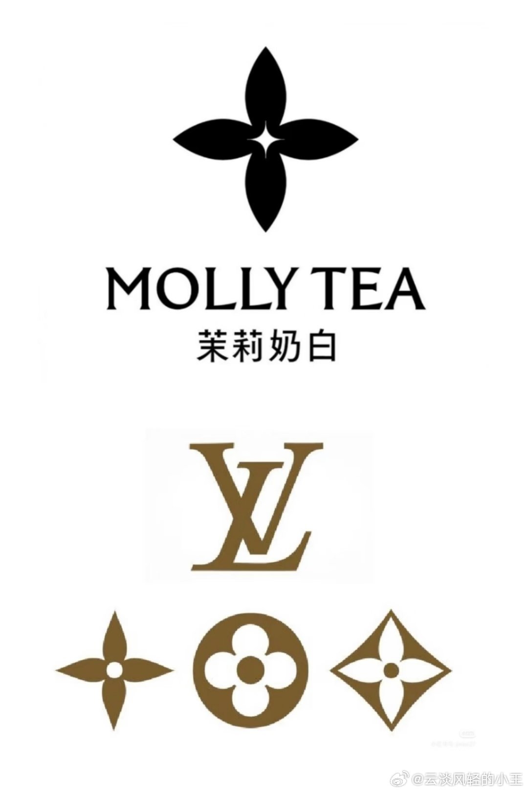 茉莉奶白回应被LV起诉侵权站一波茉莉奶白，抵制强盗逻辑。昨天看到了LV告茉莉奶白