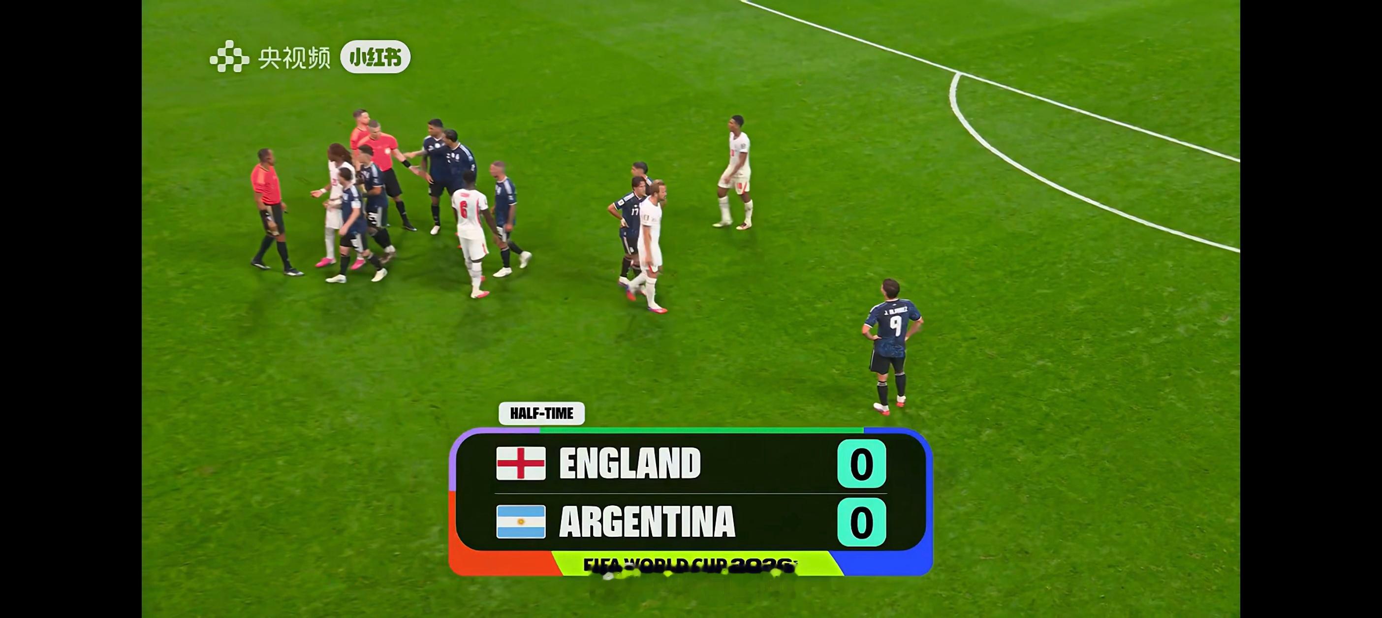 英格兰vs阿根廷 上半场0-0 