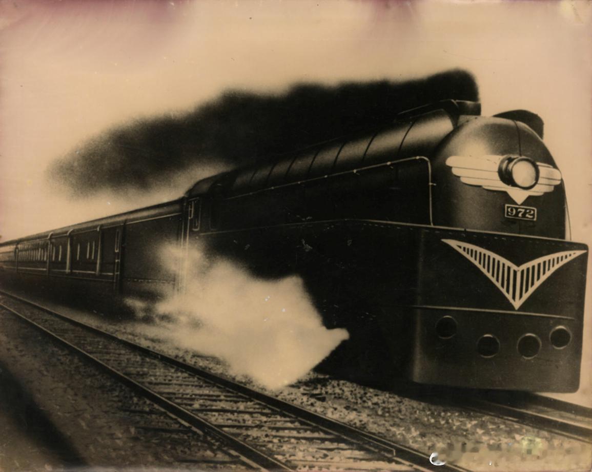 1934年亚细亚号胜利7型煤水车式机车火车头特写。该车1934年运行于大连-长春