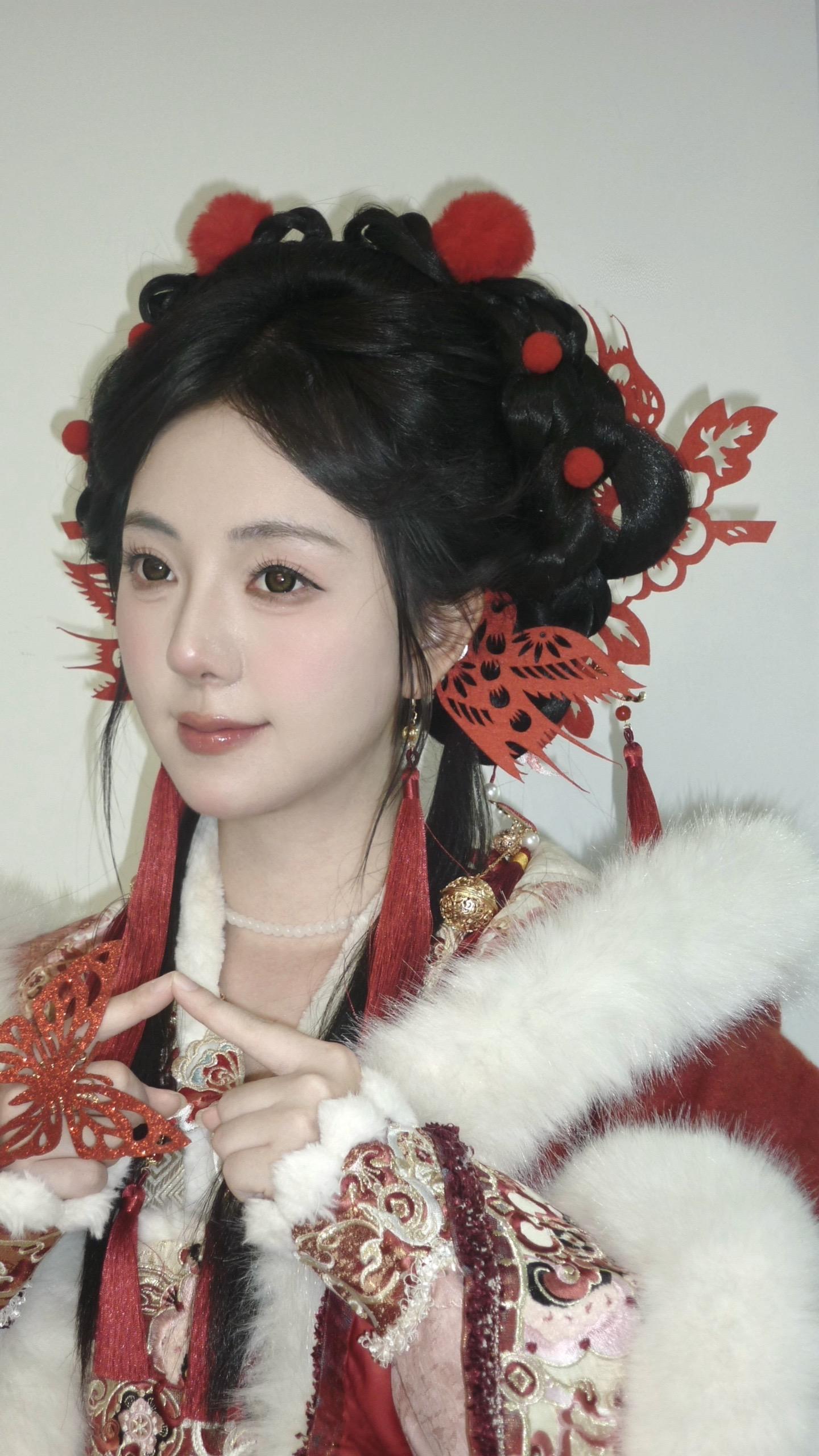 妆造 剪纸 国风合伙人 汉服发型 汉服妆造