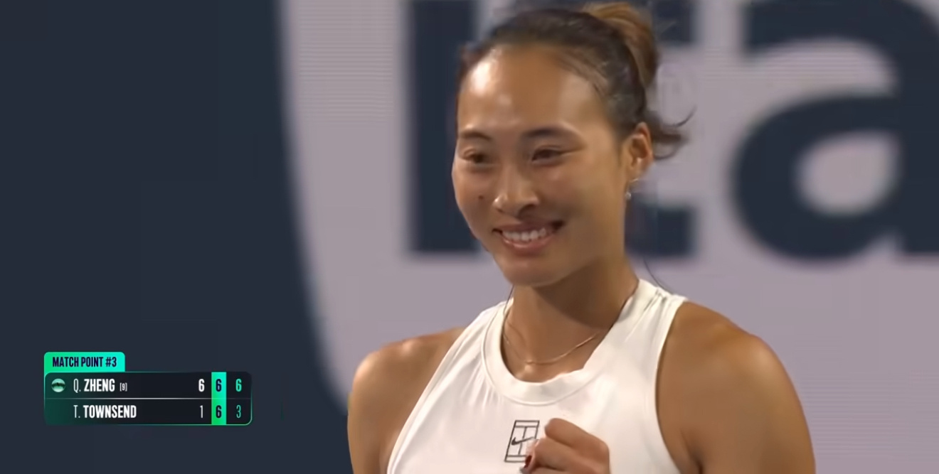 郑钦文时隔6年完成复仇WTA1000迈阿密站郑钦文 6-1、7-6战胜汤森德晋级