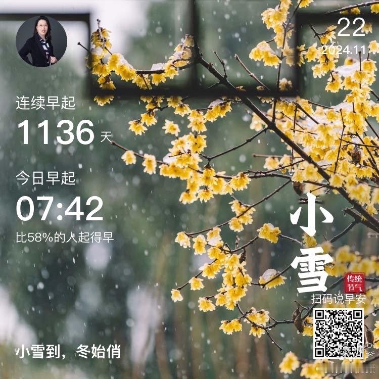 早安 小雪到，冬始俏  