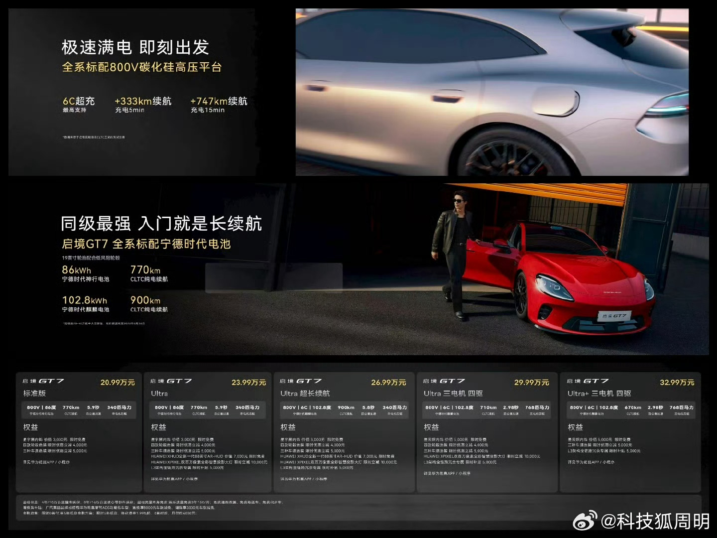 启境GT7终于发布了，外形一直是启境GT7的优势，宽体低趴超跑比例，蚌式铝制机盖