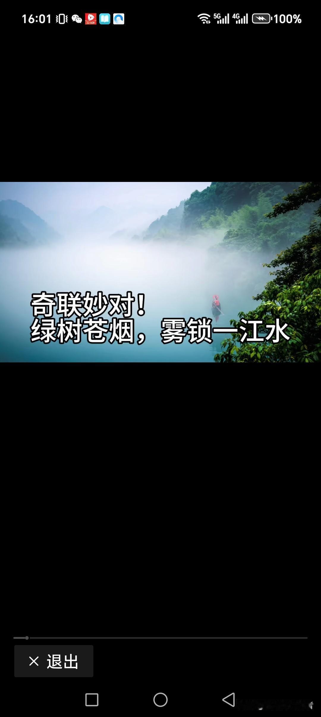 绿树苍烟，雾锁一江水
红灯闪现，孤影一叶舟