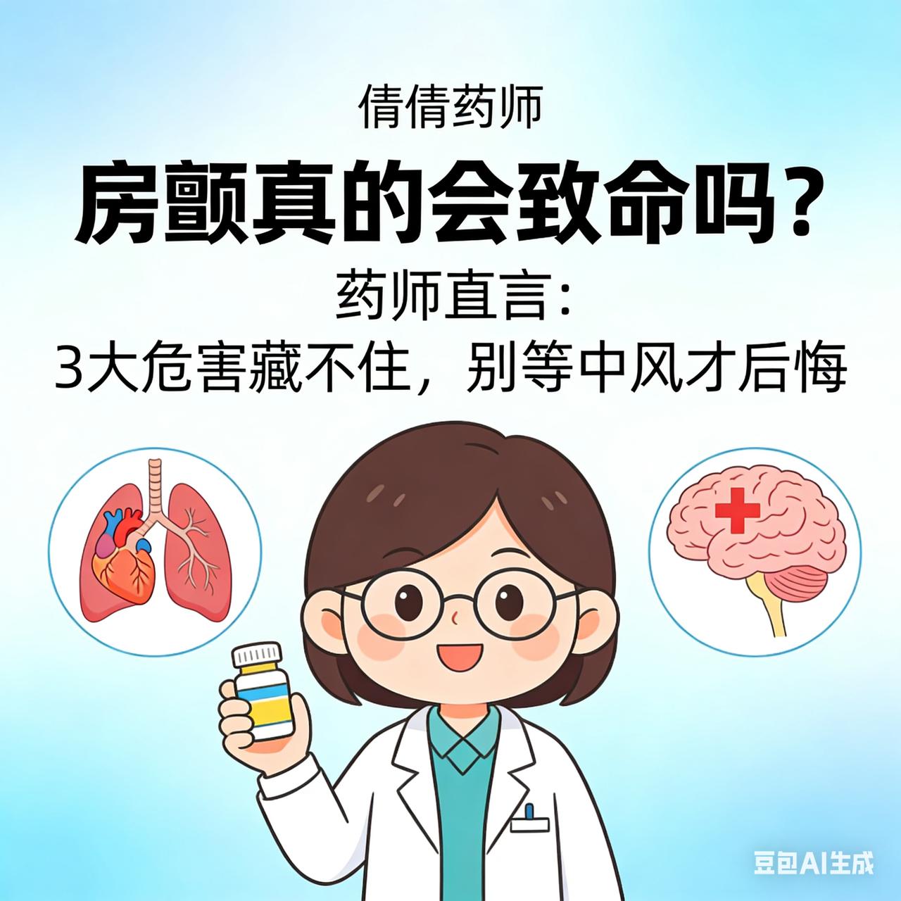 房颤有什么危害,会致命吗?
房颤真的会致命吗？药师直言：3大危害藏不住，别等中风