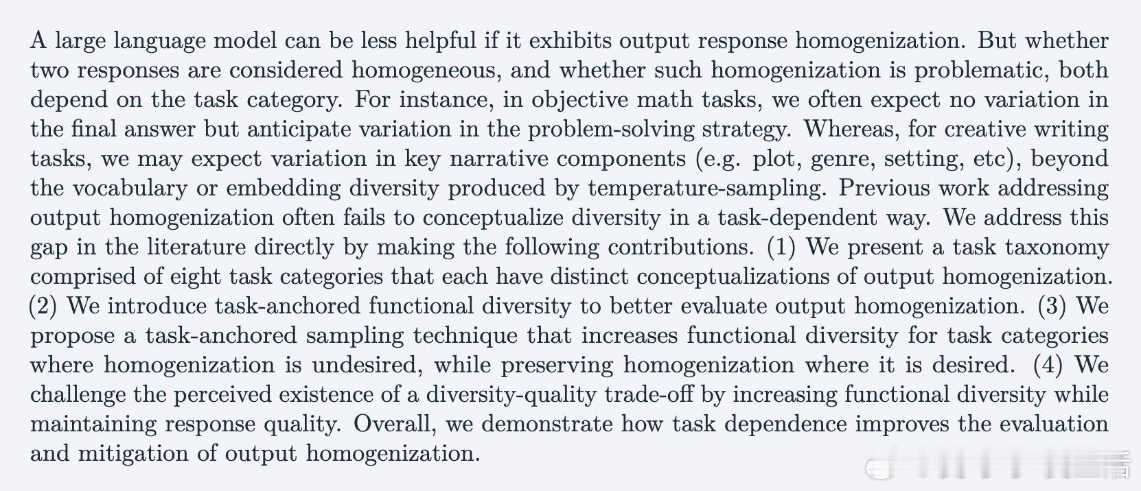 [CL]《LLM Output Homogenization is Task D