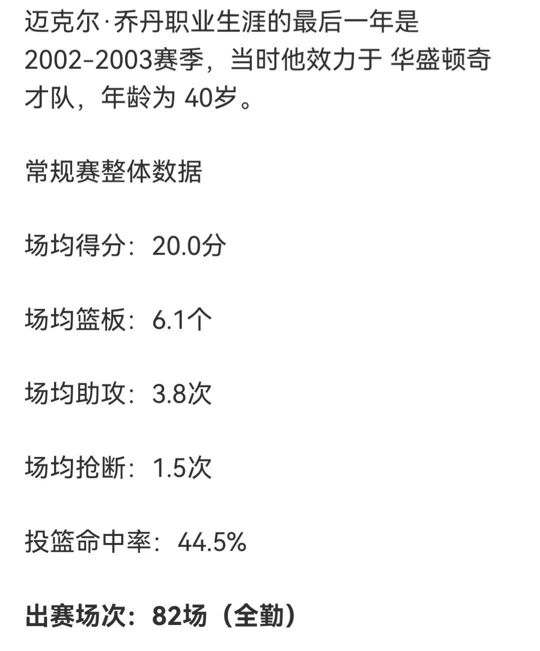 乔丹40岁在奇才82场常规赛全勤，詹姆斯去76人应该做不到吧。

恩比德上赛季常