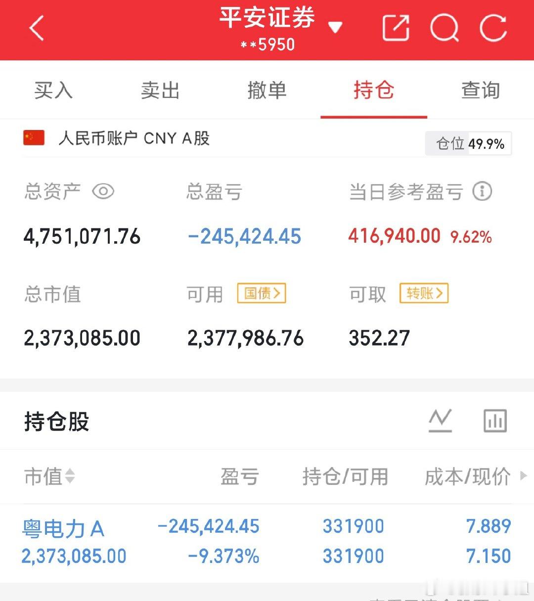 $粤电力Ａ sz000539$ 咋啦，我出来一半，给明天做t 
