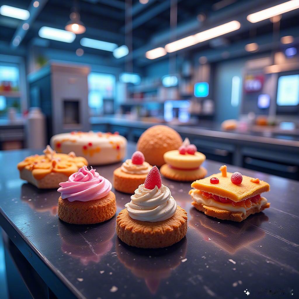 未来的烘焙界真是太科幻了！想象一下，做个蛋糕都要用高科技设备，真是压力山大😂 