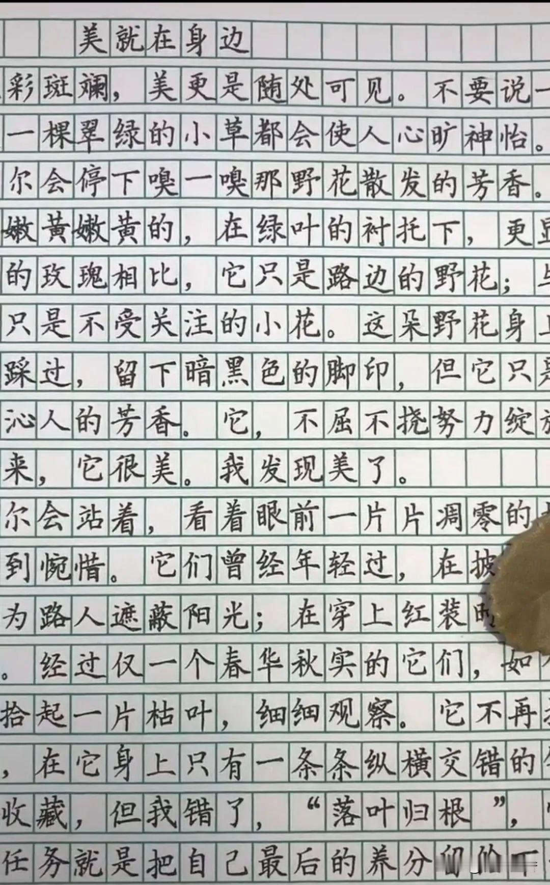 八岁的小孩就写这么漂亮的硬笔字，真是“天才出少年”啊！这比“丑书”曾翔的书法好看