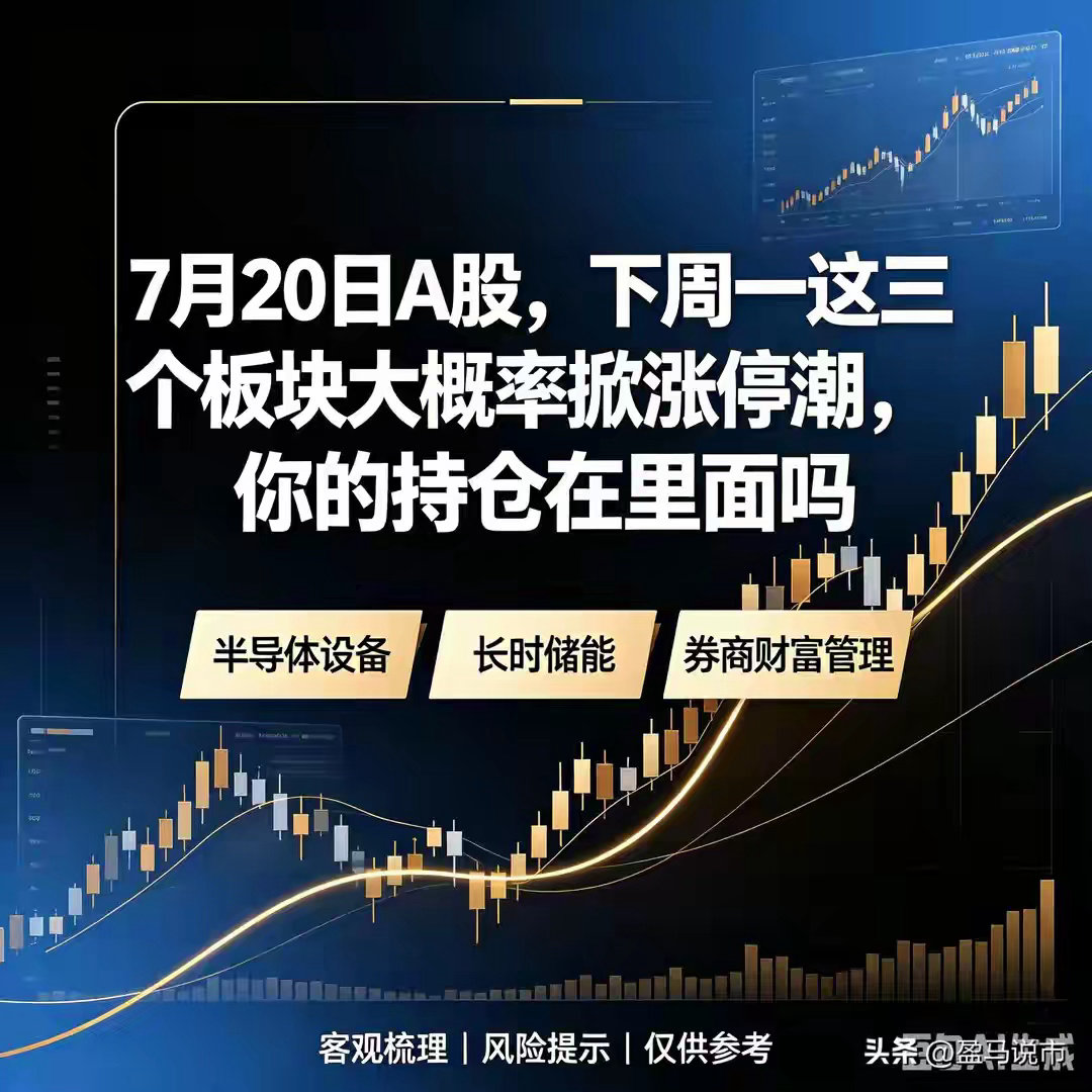 7月20日A股，下周一这三个板块大概率掀涨停潮，你的持仓在里面吗本周A股整体维持