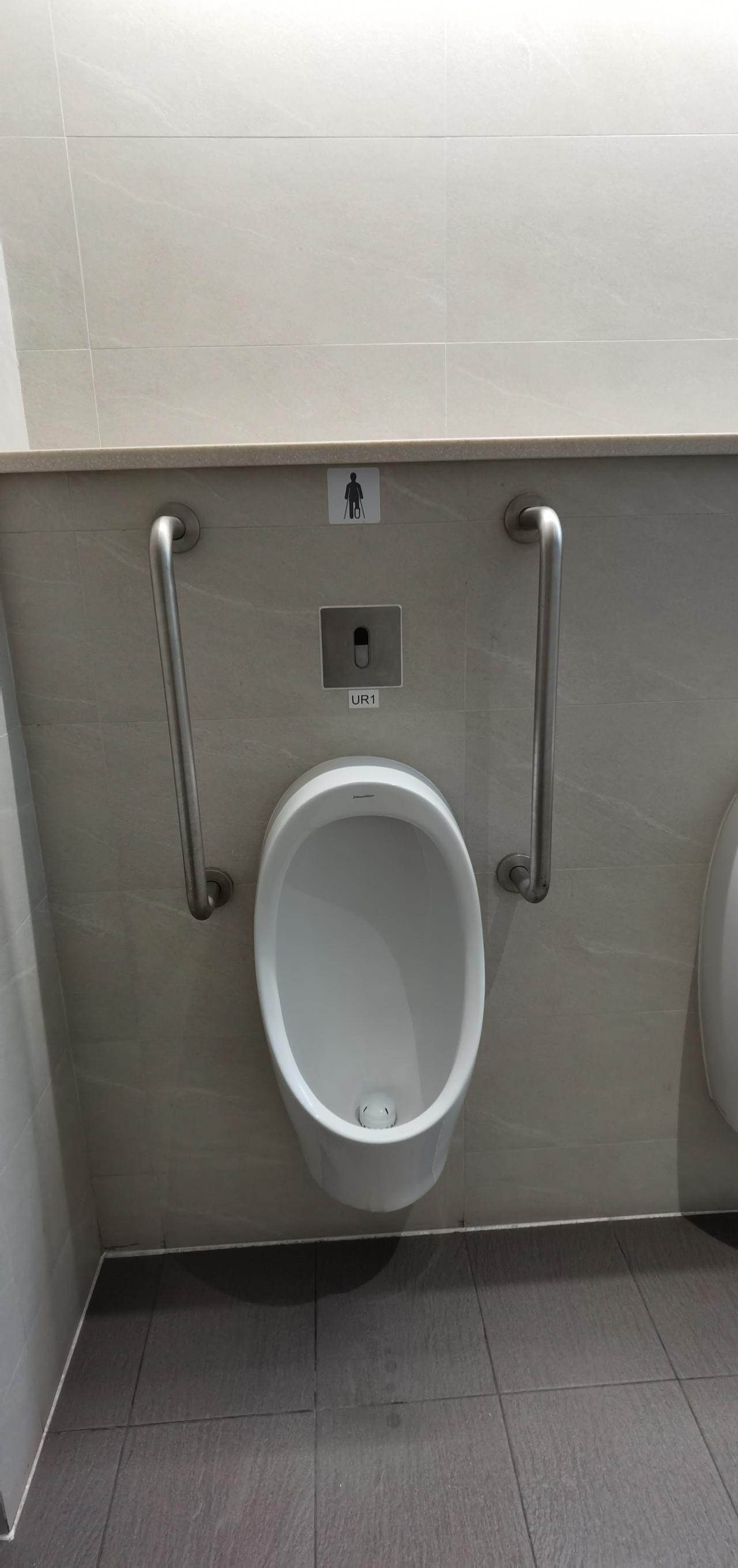 腿部障碍人士小便池
地点：新加坡南洋理工大学商学院卫生间拍摄。新加坡对无障碍设施