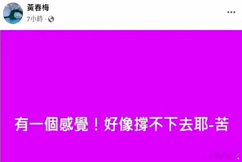 大S妈妈黄春梅凌晨又在社交媒体发动态了！这次她凌晨三点突然发文称“一个人快撑不下