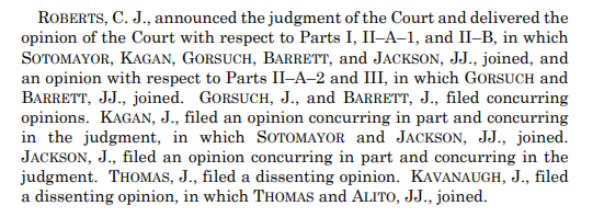 美最高法院裁定特朗普关税违法。裁决是9个法官以6：3作出的，特朗普有的头疼了最高