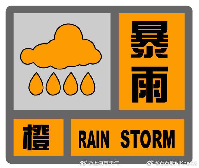 【#上海暴雨预警升级为橙色#】上海市气象台2026年07月21日16时30分更新