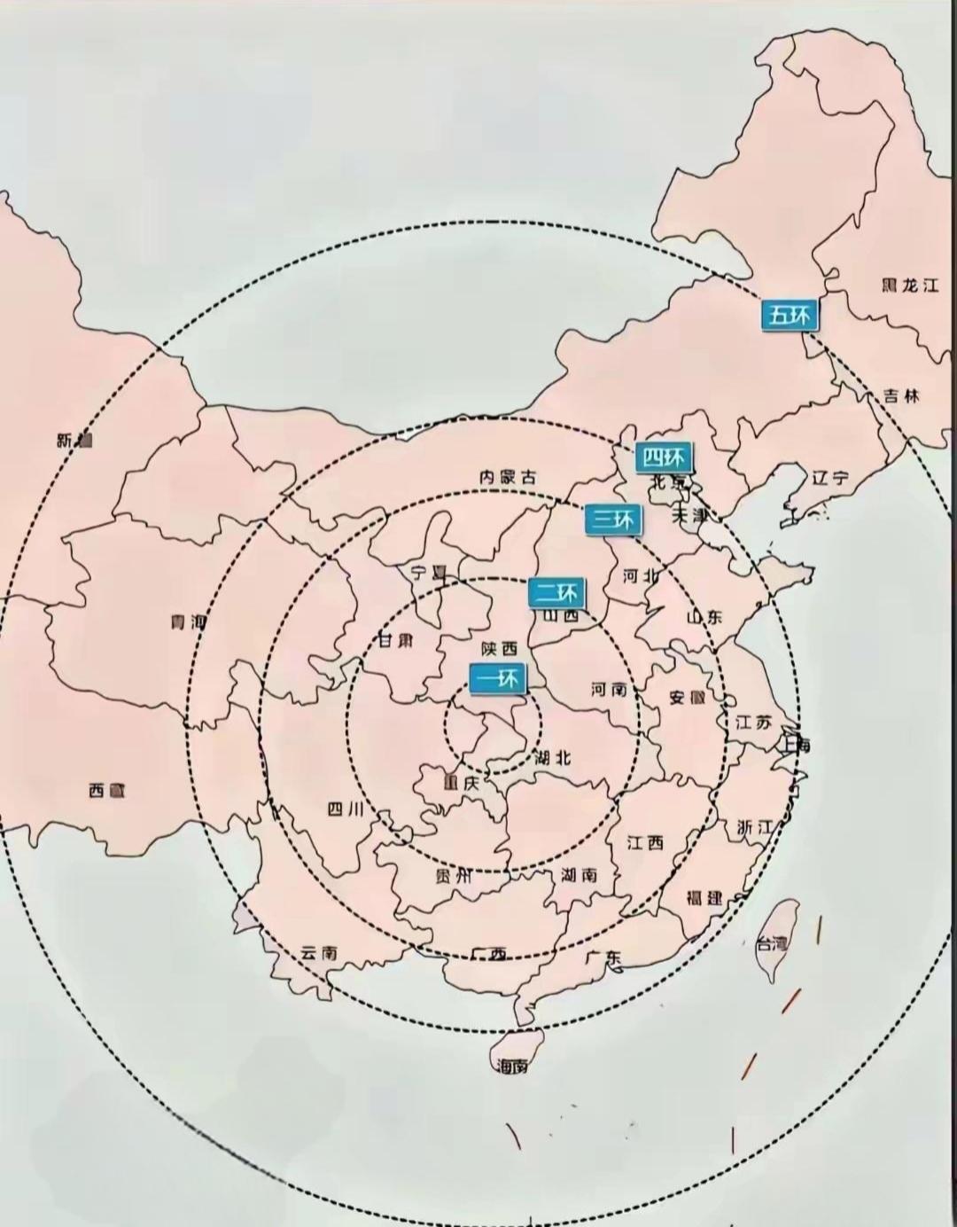 看了这张照片，我才知道我是居住在大中华的“二环以内”啊！你住在几环呢！？
