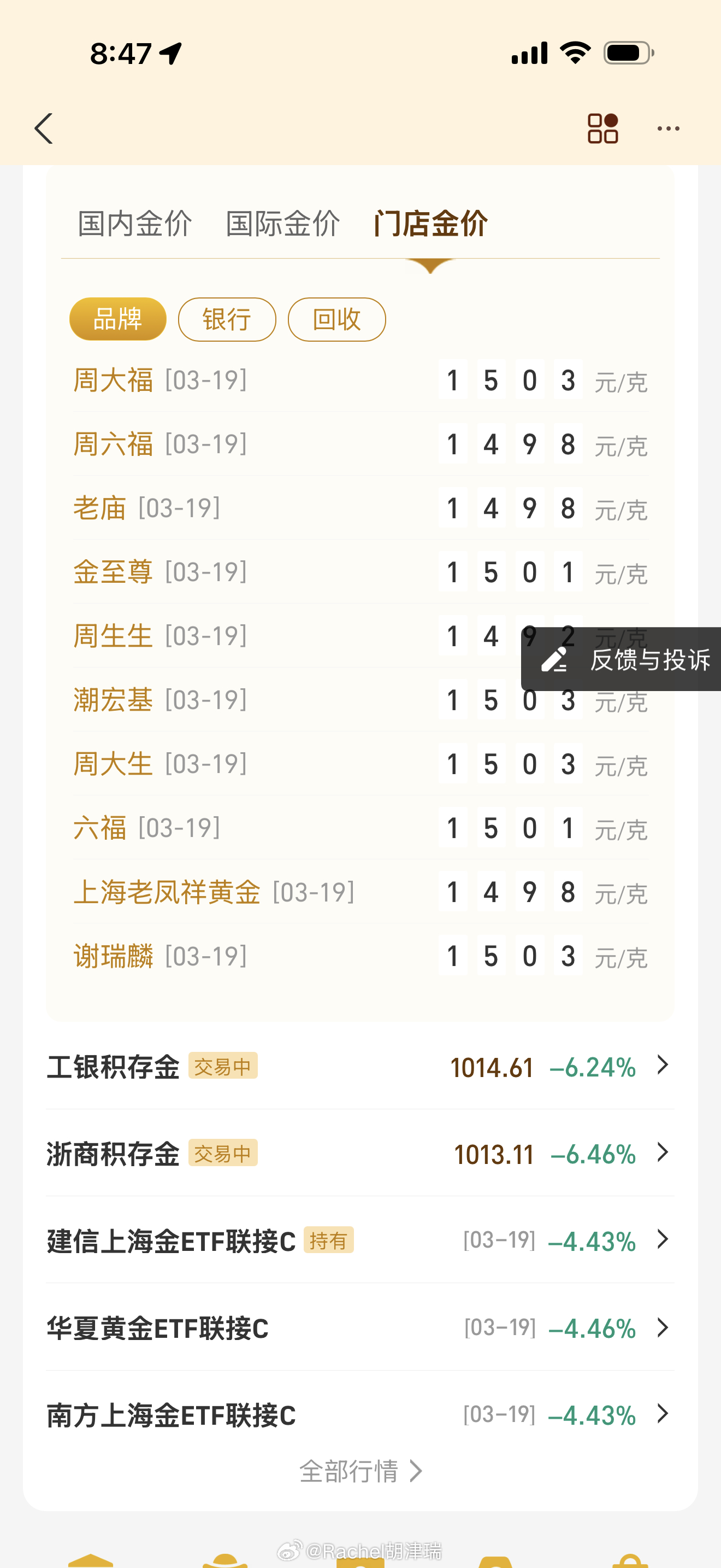 黄金为啥一直跌哇靠能跌破1000吗 