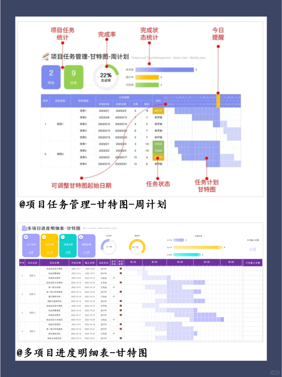 📊史上最牛牛甘特图模板精选合集分享